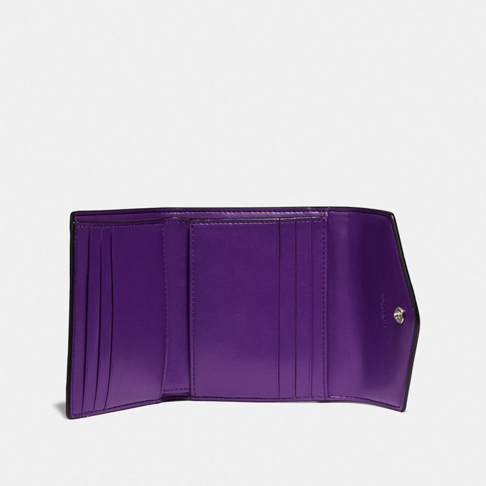 COACH®,Small Wallet With Posey Cluster Print,,Inside View,Top View