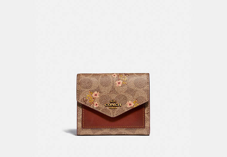 Small Wallet In Signature Canvas With Floral Bow Print