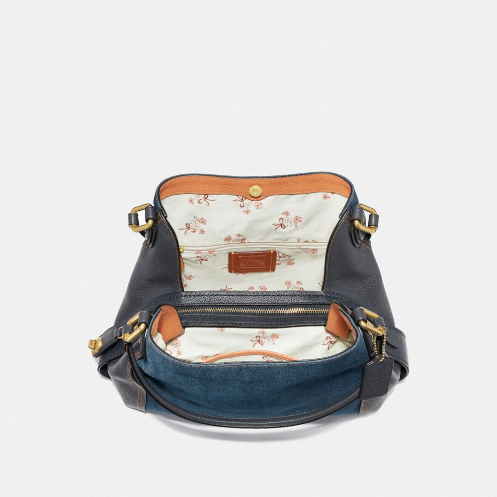 Coach edie denim store shoulder bag