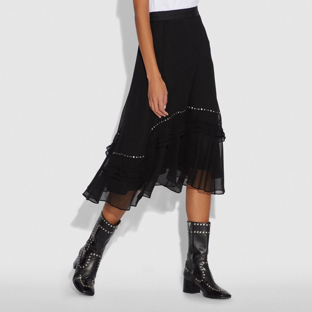 COACH®,Long Embellished Skirt,,Scale View