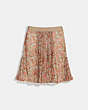 Retro Floral Print Pleated Skirt
