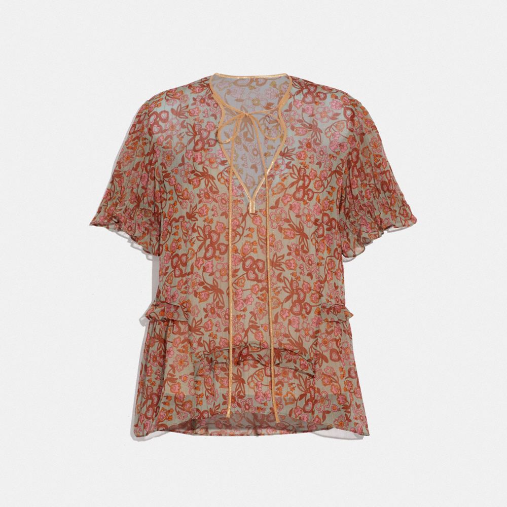 Retro Floral Print Top