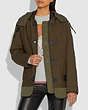 COACH®,QUILTED MILITARY COAT,mixedmaterial,GREEN,Scale View