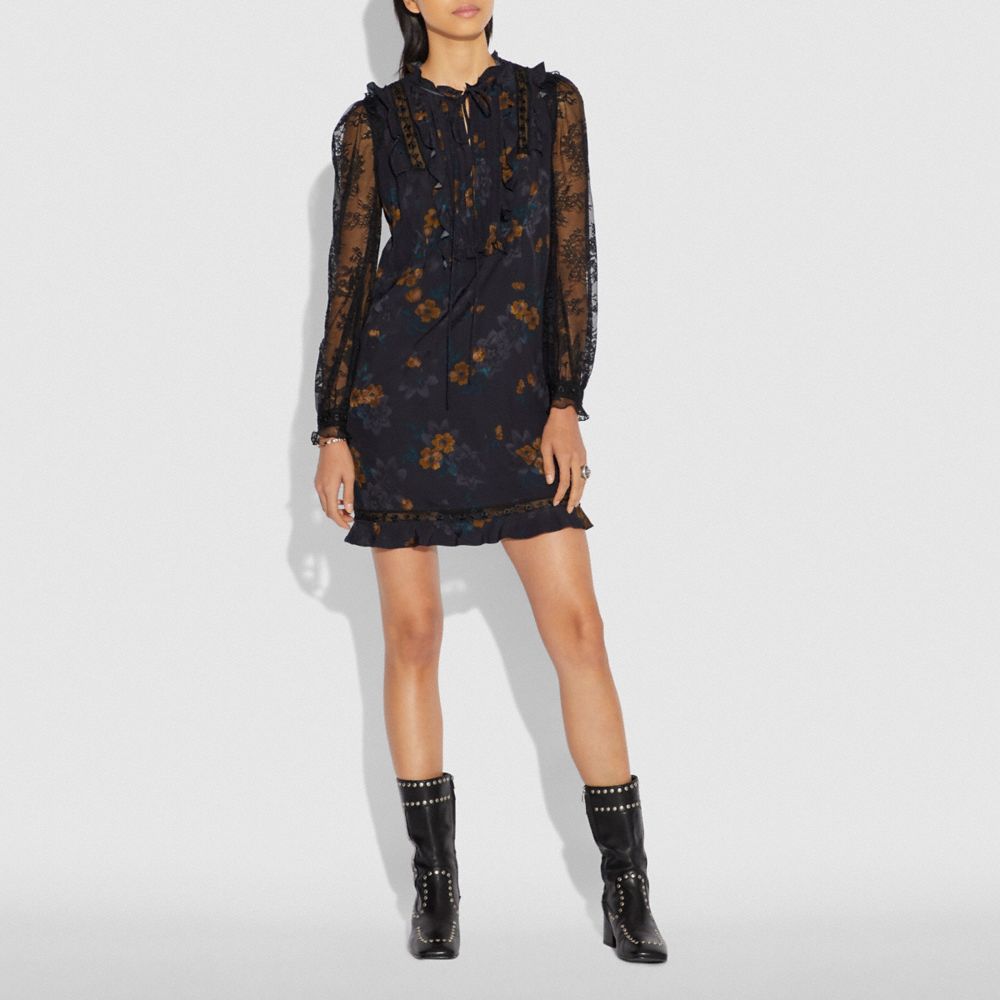 Meadow Floral Print Ruffle Dress