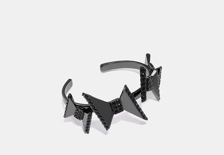 COACH®,DECO BOW CUFF,Metal,Black,Front View image number 0