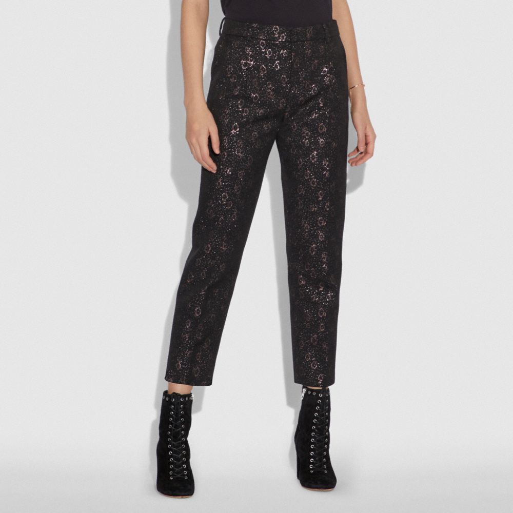 COACH®,Cropped Tailored Jacquard Pants,,Scale View
