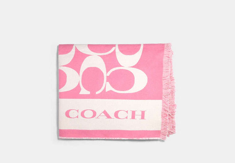 COACH®,SIGNATURE BLANKET,Pink Lemonade,Front View