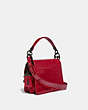 COACH®,BEAT SHOULDER BAG 18 IN ALLIGATOR,Exotic/Smooth Leather,Small,Pewter/Rouge,Angle View