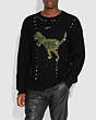 COACH®,REXY CABLE KNIT SWEATER,wool,Black,Scale View