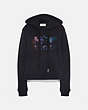 COACH®,MIRRORED REXY AND CARRIAGE SWEATSHIRT,cotton,Dark Shadow,Front View