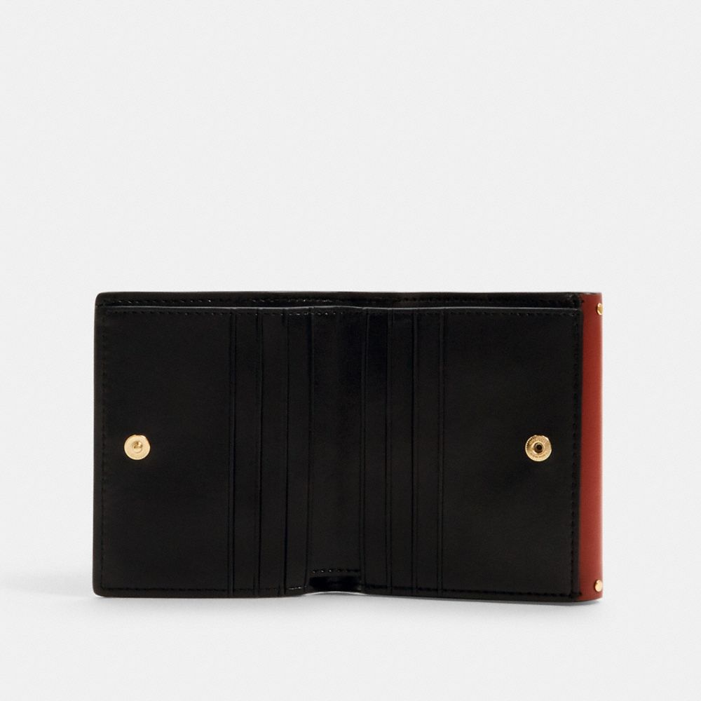 Georgie Small Wallet In Colorblock Signature Canvas With Rivets