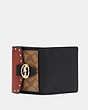 COACH®,GEORGIE SMALL WALLET IN COLORBLOCK SIGNATURE CANVAS WITH RIVETS,pvc,Gold/Khaki/Terracotta Multi,Inside View,Top View