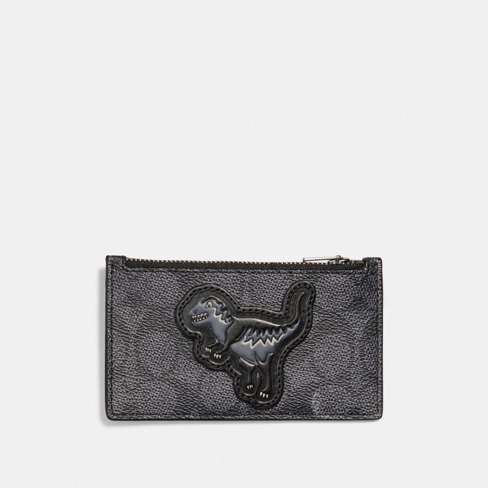 COACH® PL | Zip Card Case In Signature Canvas With Rexy | Wallets