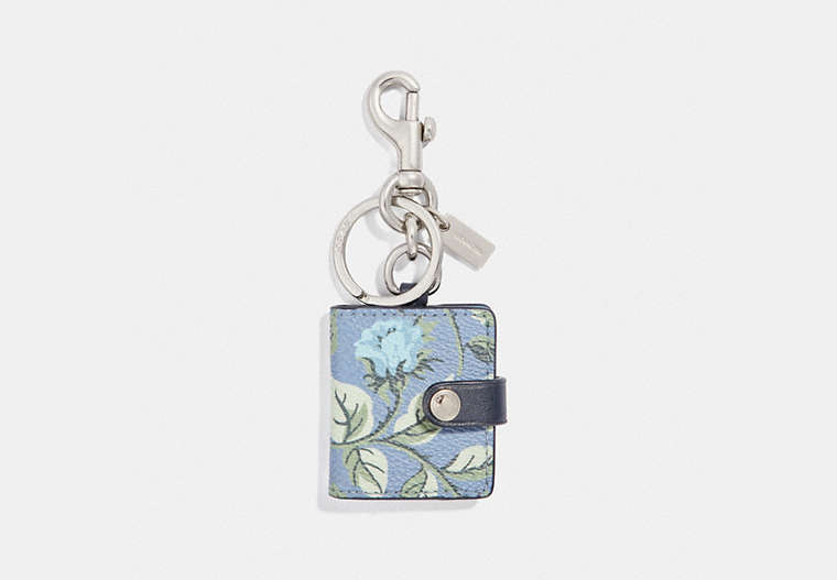 Picture Frame Bag Charm With Sleeping Rose Print