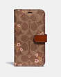 Iphone X/Xs Folio In Signature Canvas With Floral Bow Print