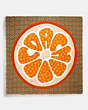 Écharpe carrée surdimensionnée avec imprimé signature de tranche d’orange