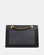 COACH®,PARKER IN SIGNATURE LEATHER WITH RIVETS,Leather,Medium,Brass/Black,Back View