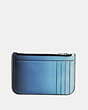 COACH®,ZIP CARD CASE WITH OMBRE,Leather,Silver/Blue Multi,Back View