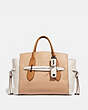 COACH®,SHADOW CARRYALL IN COLORBLOCK,Leather,Large,V5/Beechwood,Front View