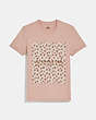 COACH®,MOTHER'S DAY FLORAL PRINT T-SHIRT,cotton,Blush.,Front View