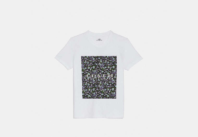 COACH®,MOTHER'S DAY FLORAL PRINT T-SHIRT,cotton,White 2,Front View