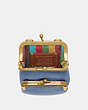 COACH®,DOUBLE FRAME CROSSBODY 12,Leather,Brass/SLATE,Inside View,Top View