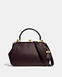 COACH®,FRAME BAG,Leather,Medium,Brass/Oxblood,Front View