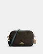 COACH®,JES CROSSBODY IN SIGNATURE CANVAS,pvc,Medium,Gold/Brown/Metallic Ivy,Front View