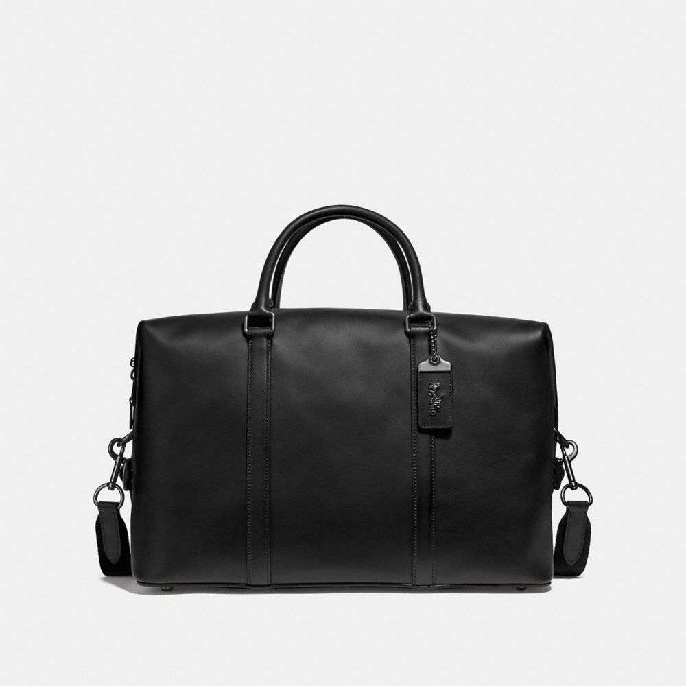 COACH®,METROPOLITAN DUFFLE,Leather,Large,Black Copper/Black,Front View