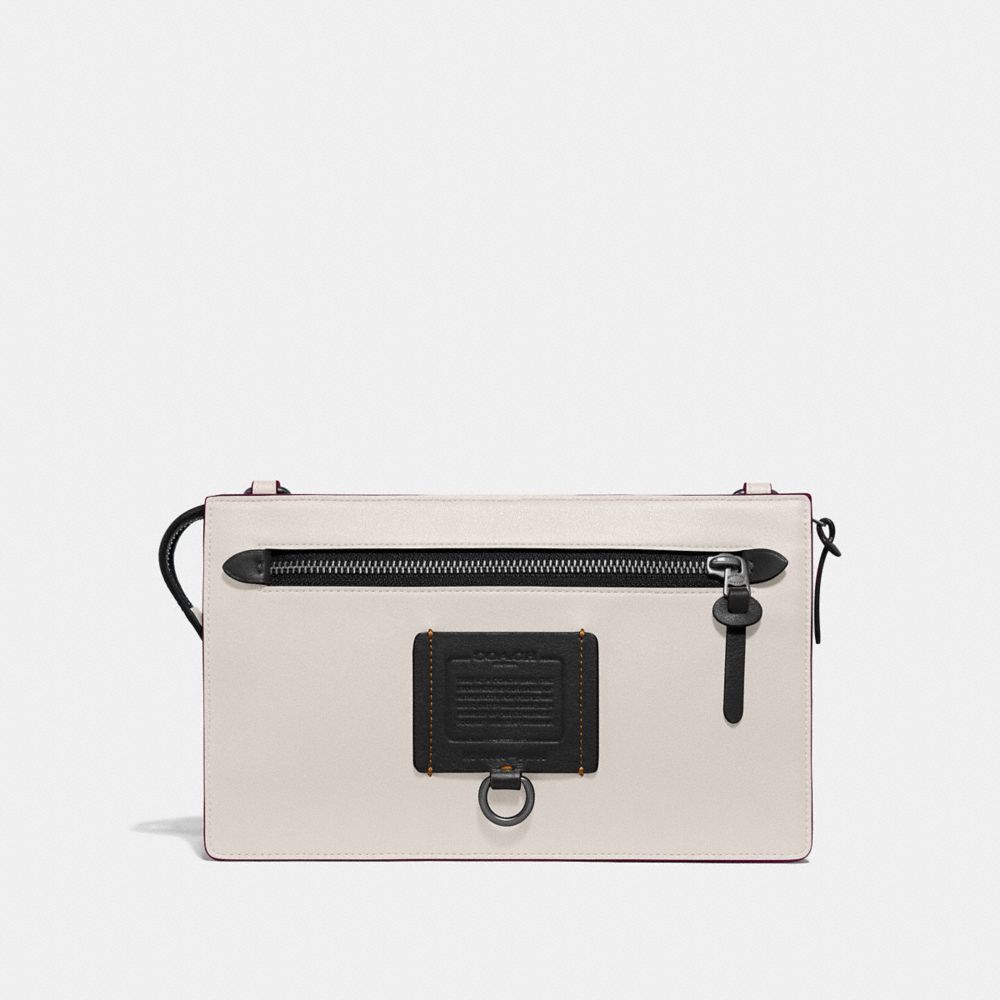 COACH®,RIVINGTON CONVERTIBLE POUCH,Leather,Mini,Chalk,Front View image number 0