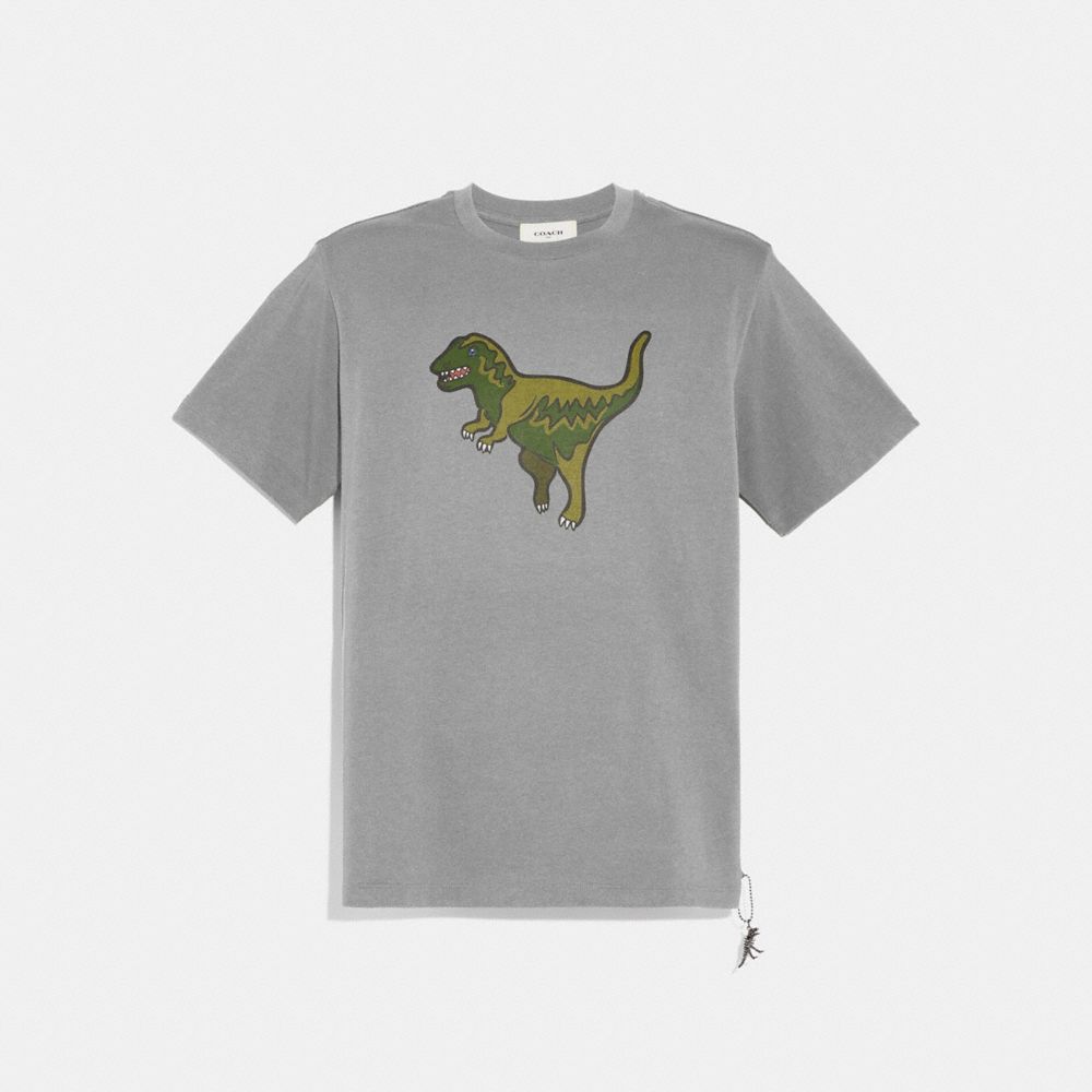 COACH®,REXY T-SHIRT,cotton,Heather Grey,Front View image number 0