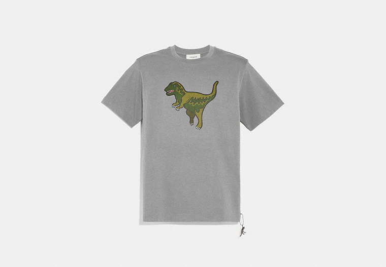 COACH®,REXY T-SHIRT,cotton,Heather Grey,Front View