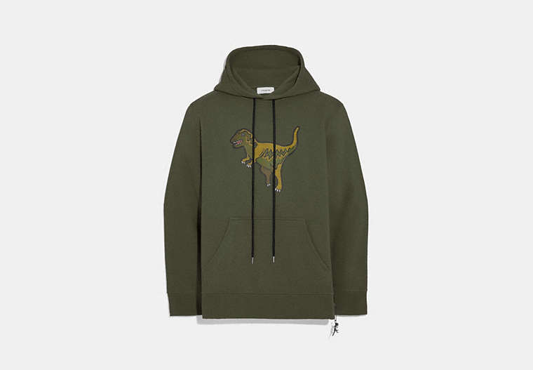 COACH®,REXY HOODIE,cotton,Rexy Green,Front View