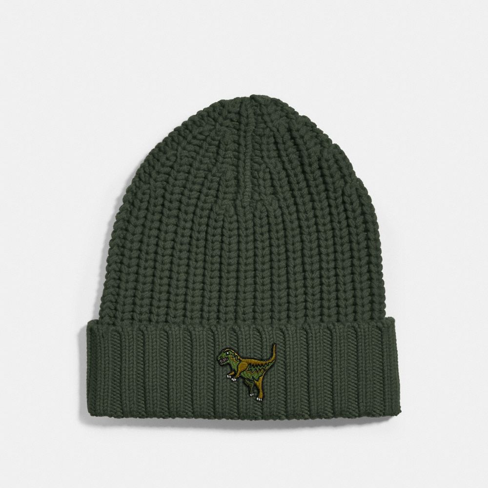 COACH®,REXY BEANIE,wool,Rexy Green,Front View