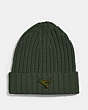 COACH®,REXY BEANIE,wool,Rexy Green,Front View