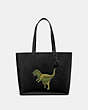 COACH®,HIGHLINE TOTE WITH REXY,Leather,Black Copper/Black,Front View