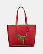 COACH®,HIGHLINE TOTE WITH REXY,Leather,JI/Rexy Red,Front View