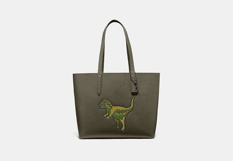 COACH®,HIGHLINE TOTE WITH REXY,Leather,JI/Rexy Green,Front View