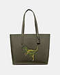 COACH®,HIGHLINE TOTE WITH REXY,Leather,JI/Rexy Green,Front View