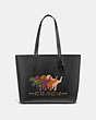COACH®,HIGHLINE TOTE WITH REXY,Leather,Black Copper/Black,Front View