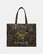 COACH®,TOTE 42 WITH REXY,cotton,Large,Military Wild Beast/Black Copper,Front View