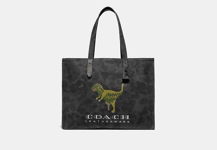COACH®,TOTE 42 WITH REXY,cotton,Large,JI/Graphite Wild Beast,Front View