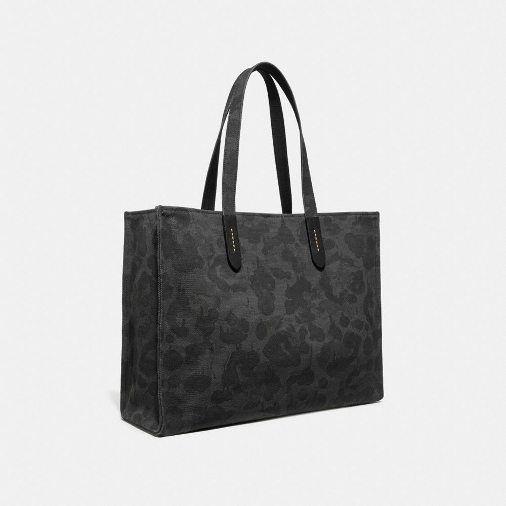 COACH®,TOTE 42 WITH REXY,cotton,Large,JI/Graphite Wild Beast,Angle View
