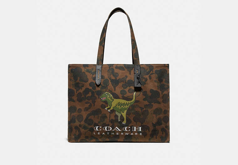 COACH®,TOTE 42 WITH REXY,cotton,Large,JI/Khaki Wild Beast,Front View
