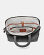 COACH®,ROGUE SLIM BRIEF,Pebbled Leather,Medium,Black Copper/Grey,Inside View,Top View