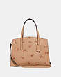COACH®,CHARLIE CARRYALL WITH FLORAL PRINT,Leather,Large,Brass/Beechwood,Front View
