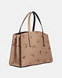 COACH®,CHARLIE CARRYALL WITH FLORAL PRINT,Leather,Large,Brass/Beechwood,Angle View