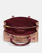 COACH®,CHARLIE CARRYALL WITH FLORAL PRINT,Leather,Large,Brass/Beechwood,Inside View,Top View