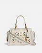 COACH®,DREAMER WITH RIVETS,Leather,Medium,Gold/Chalk,Front View