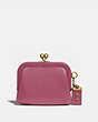 COACH®,KISSLOCK COIN CASE,Leather,Brass/Dusty Pink,Front View
